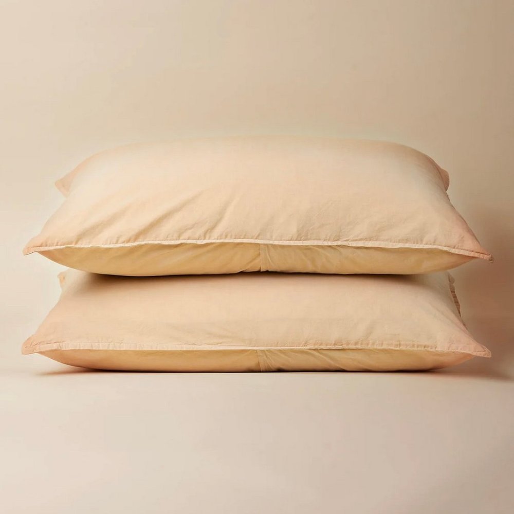 Cimino Home Chambray Pillow Standard Sham Set in Flax